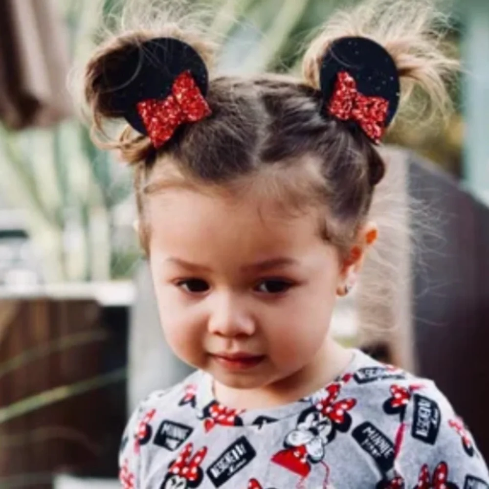 Handmade Minnie Mouse Ear Hair Clips Bought on Etsy